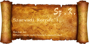 Szarvadi Kornél névjegykártya