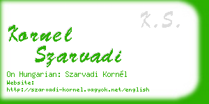 kornel szarvadi business card